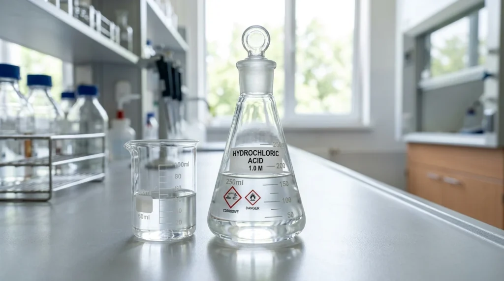 Kyselina chlorovodíková: Vlastnosti, použitie a bezpečnostné zásady 1 Kyselina chlorovodíková v laboratóriu