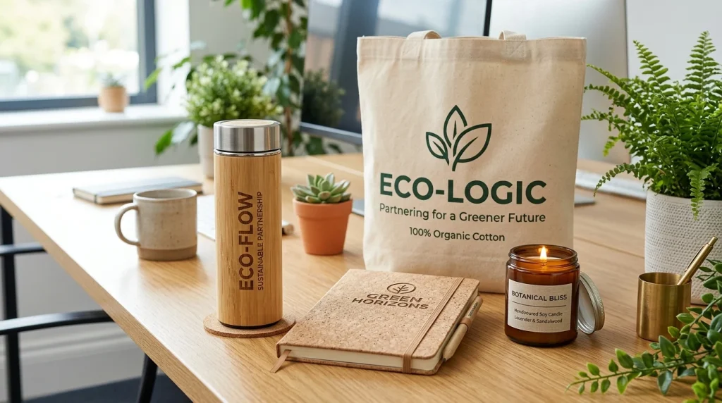 Udržateľné ekologické firemné darčeky z bambusu, korku a organickej bavlny