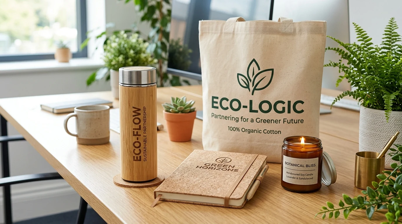 Udržateľné ekologické firemné darčeky z bambusu, korku a organickej bavlny